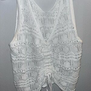 White Knit/Crochet Tank